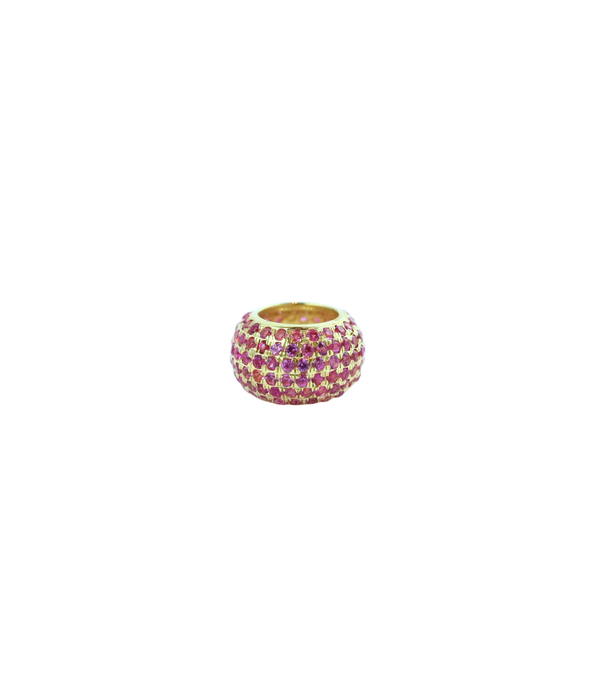 14K Gold Pink Sapphire 9mm Donut Spacer