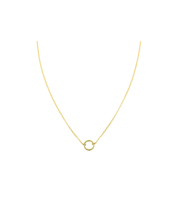 14K Gold 1.5mm Rolo Lock Necklace 18"