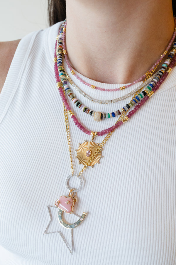6mm Heishi Sandy Multi Agate Rondelle Necklace
