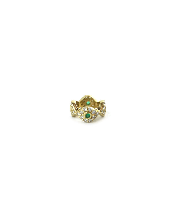 Mini 14K Gold Diamond Evil Eye Spacer
