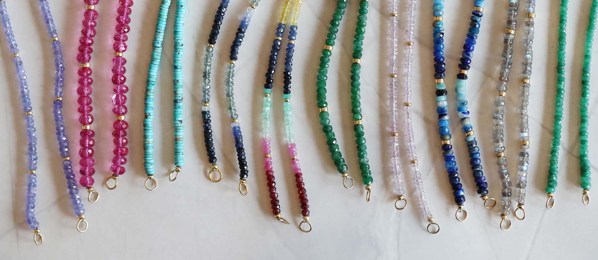 open gemstone strand necklaces