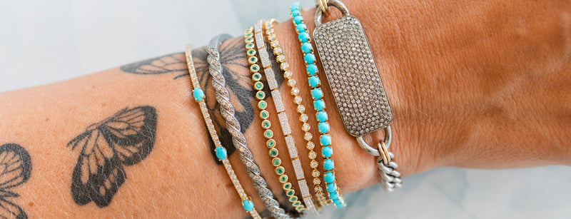 14K Gold and sterling silver unique bracelets