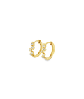 14K Gold .14ct Bezel Zig Zag Huggies