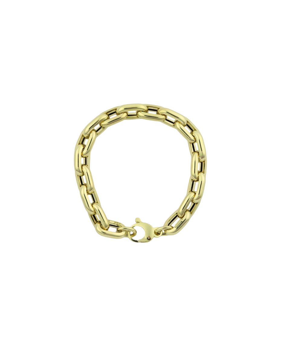 Chunky 14K Gold Ovalish Link Bracelet
