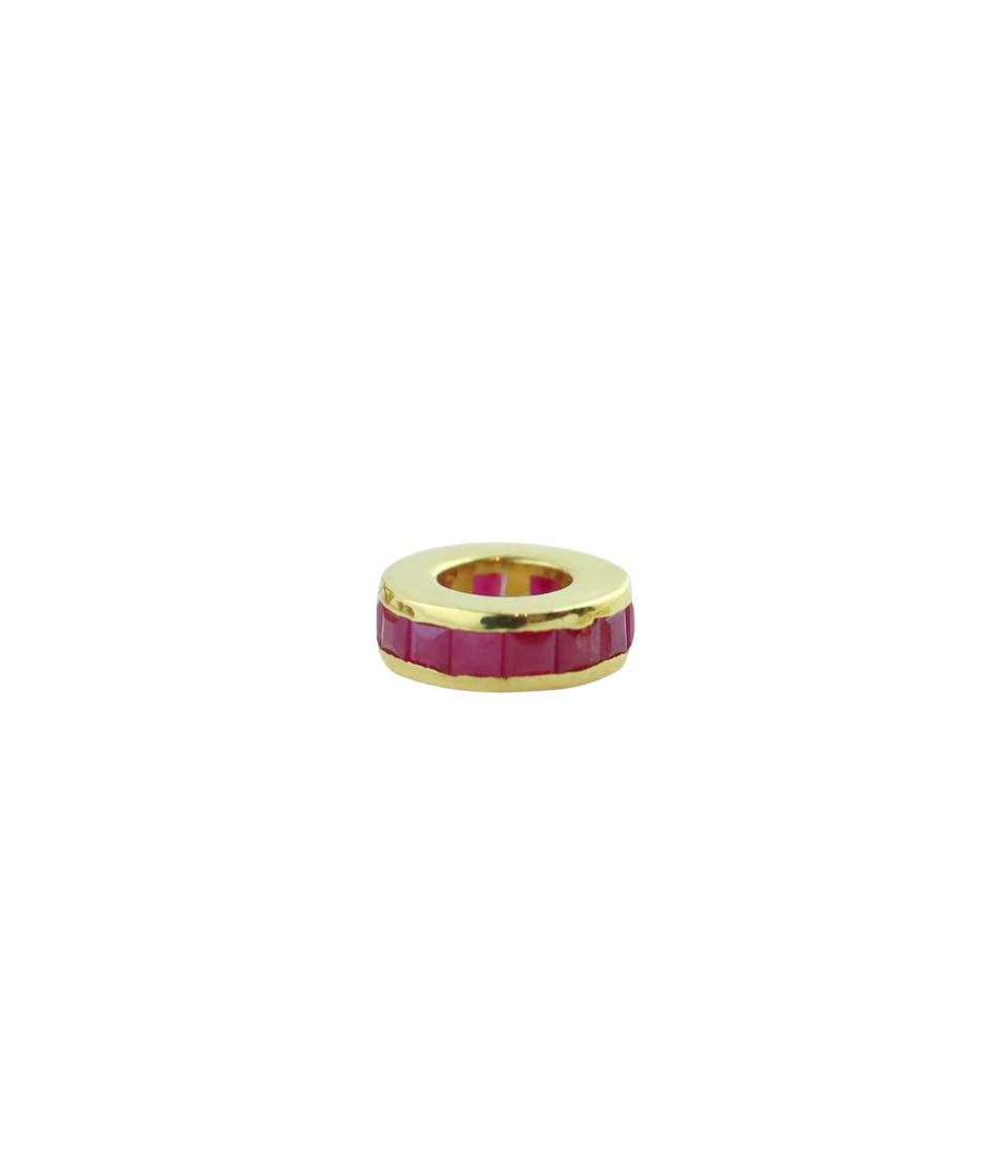 8mm 14K Gold Channel Set Ruby Spacer
