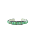Federico Single Row Green Turquoise Tiled Cuff