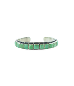 Federico Single Row Green Turquoise Tiled Cuff