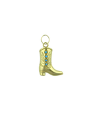 14K Gold Turquoise Cowgirl Boot Charm