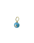 10mm 14K Gold Diamond Turquoise Ball Charm