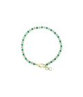 14K Gold Alternating Round Emerald Diamond Tennis Bracelet