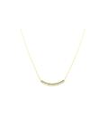 14K Gold Curved Baguette Diamond Bar Necklace
