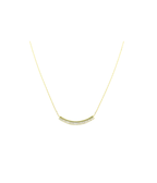 14K Gold Curved Baguette Diamond Bar Necklace