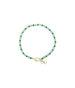 14K Gold Alternating Round Emerald Diamond Tennis Bracelet