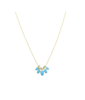 14K Gold Pear Turquoise Diamond Sliding Charm Necklace