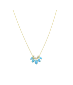 14K Gold Pear Turquoise Diamond Sliding Charm Necklace