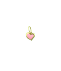 14K Gold Pink Enamel Mini Heart Charm