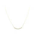 14K Gold Curved Dotted Diamond Bar Necklace