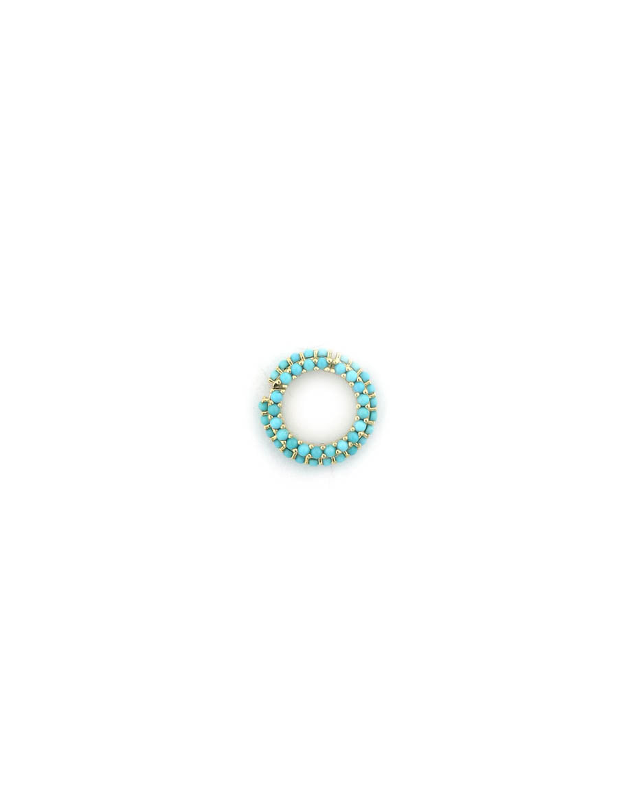 12mm 14K Gold Dotted Turquoise Lock Connector
