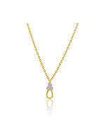 20" 14K Gold .30ct Diamond Dangle Lock Necklace