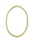 16" 14K Gold 7mm Flat Cuban Chain