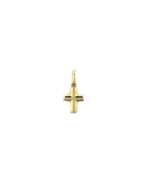 14K Gold Boxy Cross Charm
