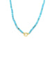 14K Gold 12mm Lock Necklace: Heishi Turquoise