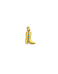 14K Gold Turquoise Cowboy Boot Charm