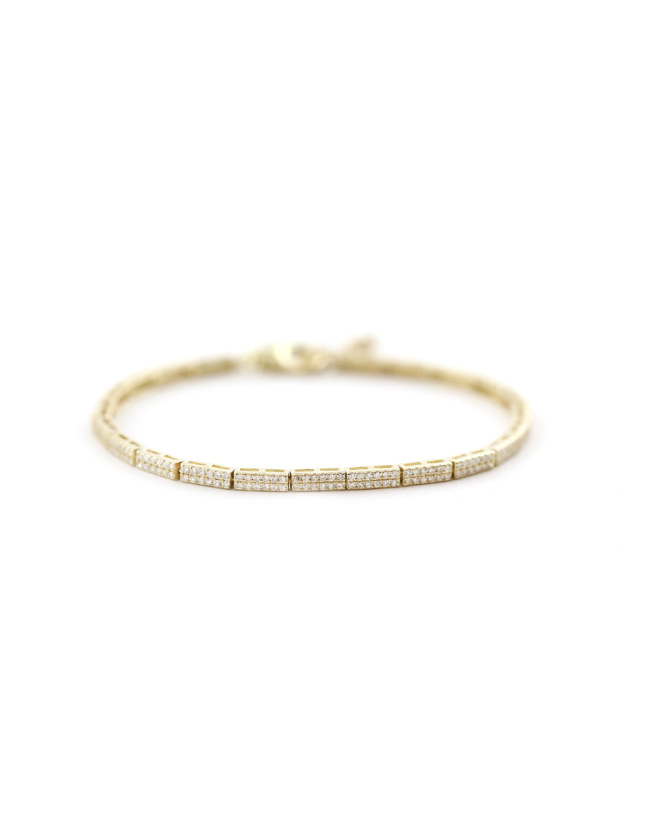 14K Yellow Gold 1ct Modern Rectangle Tennis Bracelet