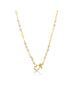 14K Gold Wired Pearl Diamond Lock Necklace