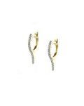 10mm Short 14K Gold Pave Diamond Spike Huggies