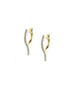 10mm Short 14K Gold Pave Diamond Spike Huggies