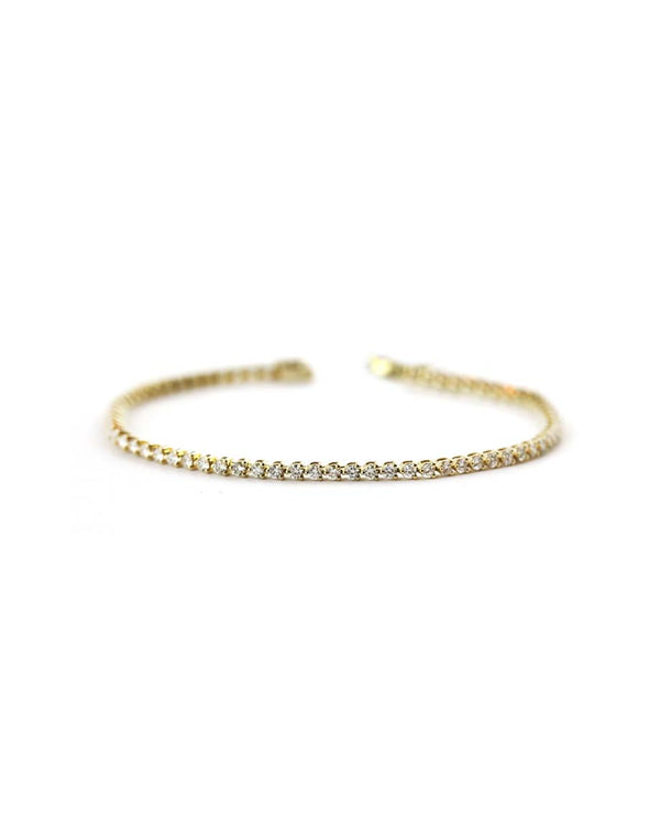 14K Gold 3 Prong 2ct Diamond Tennis Bracelet