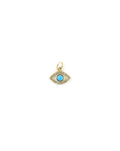 14K Gold Turquoise Diamond Cut Out Evil Eye Charm