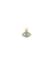 14K Gold Turquoise Diamond Cut Out Evil Eye Charm