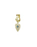 14K Gold Etched Starburst Turquoise Heart Charm Spacer