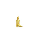 14K Gold Diamond Cowgirl Boot Charm