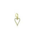 14K Gold Openable Bail Diamond Open Heart Charm
