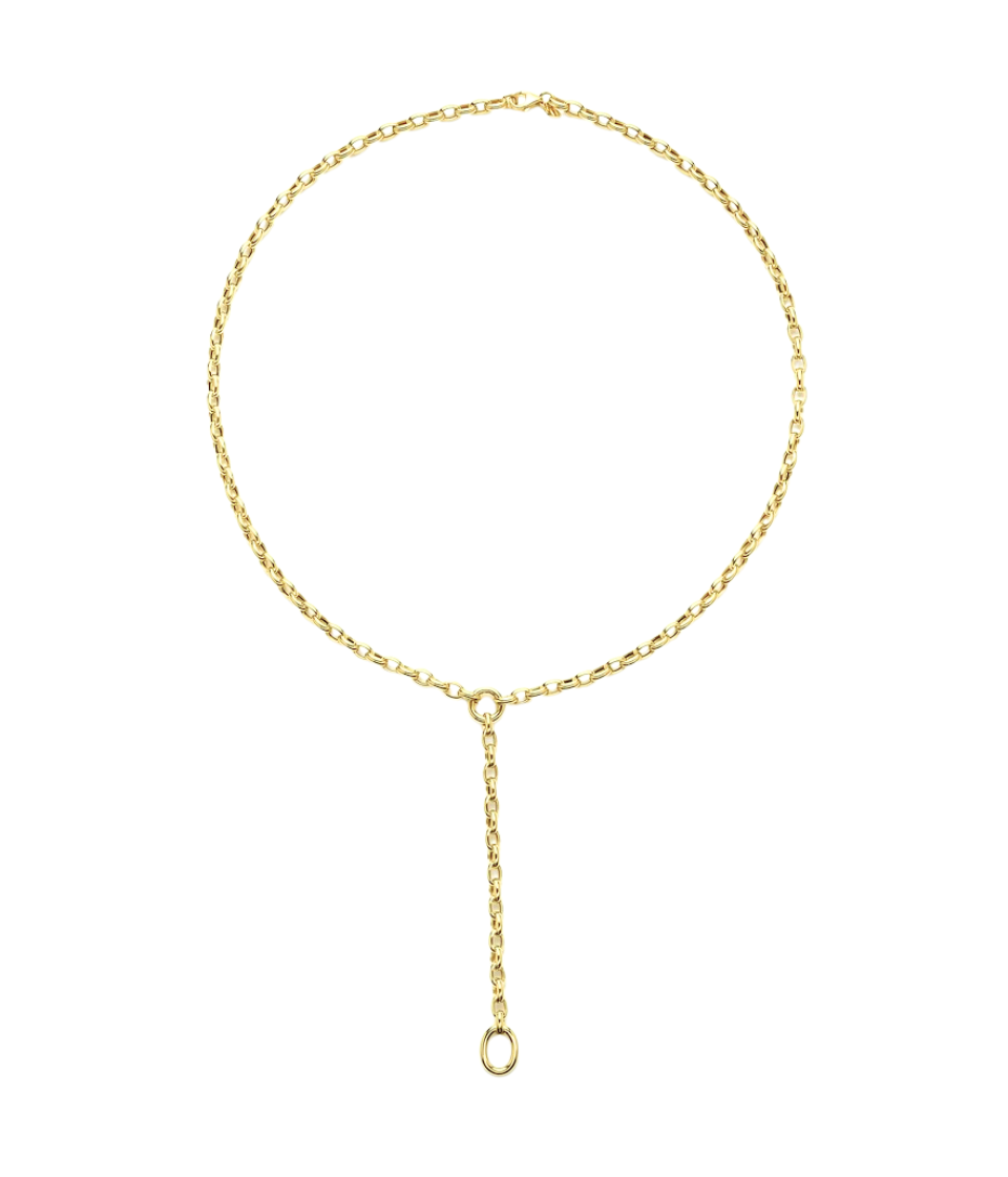 14K Gold Oval Link Lariat