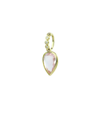 14K Gold 4.3ct Pink Morganite Teardrop Charm Spacer