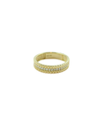14K Gold Fluted Edge Diamond Band Ring