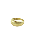 14K Gold Ridged Donut Dome Ring