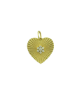 14K Gold Fanned Cluster Diamond Heart Pendant