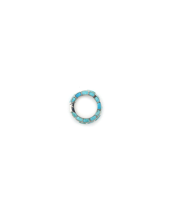 17mm Silver Inlay Turquoise Lock Connector