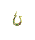 14K Gold Diamond Multi Gem Horseshoe Charm