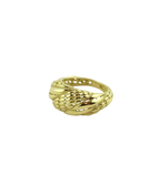 14K Gold Ridged Croissant Dome Ring