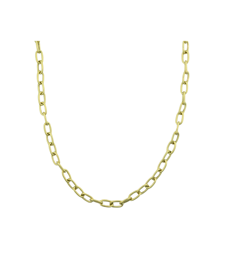 14K Gold 10mm Oval Link Necklace