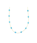 18K Gold Oval Turquoise Station Necklace