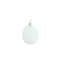 14K Gold Carved White Pearl Shell Charm