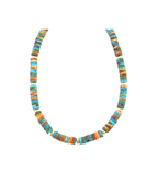8mm Heishi Turquoise + Spiny Oyster Rondelle Necklace