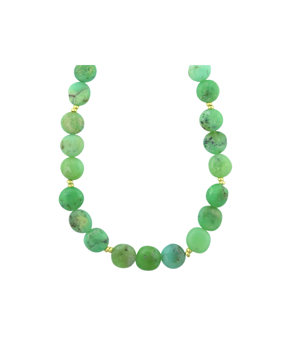 15mm Round Flat Peruvian Opal Rondelle Necklace